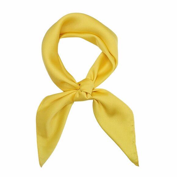 ⭐New Elegant Bandana Silky Square Scarf Yellow Hiyab Neckerchief Shawl headband⭐ - Picture 3 of 6